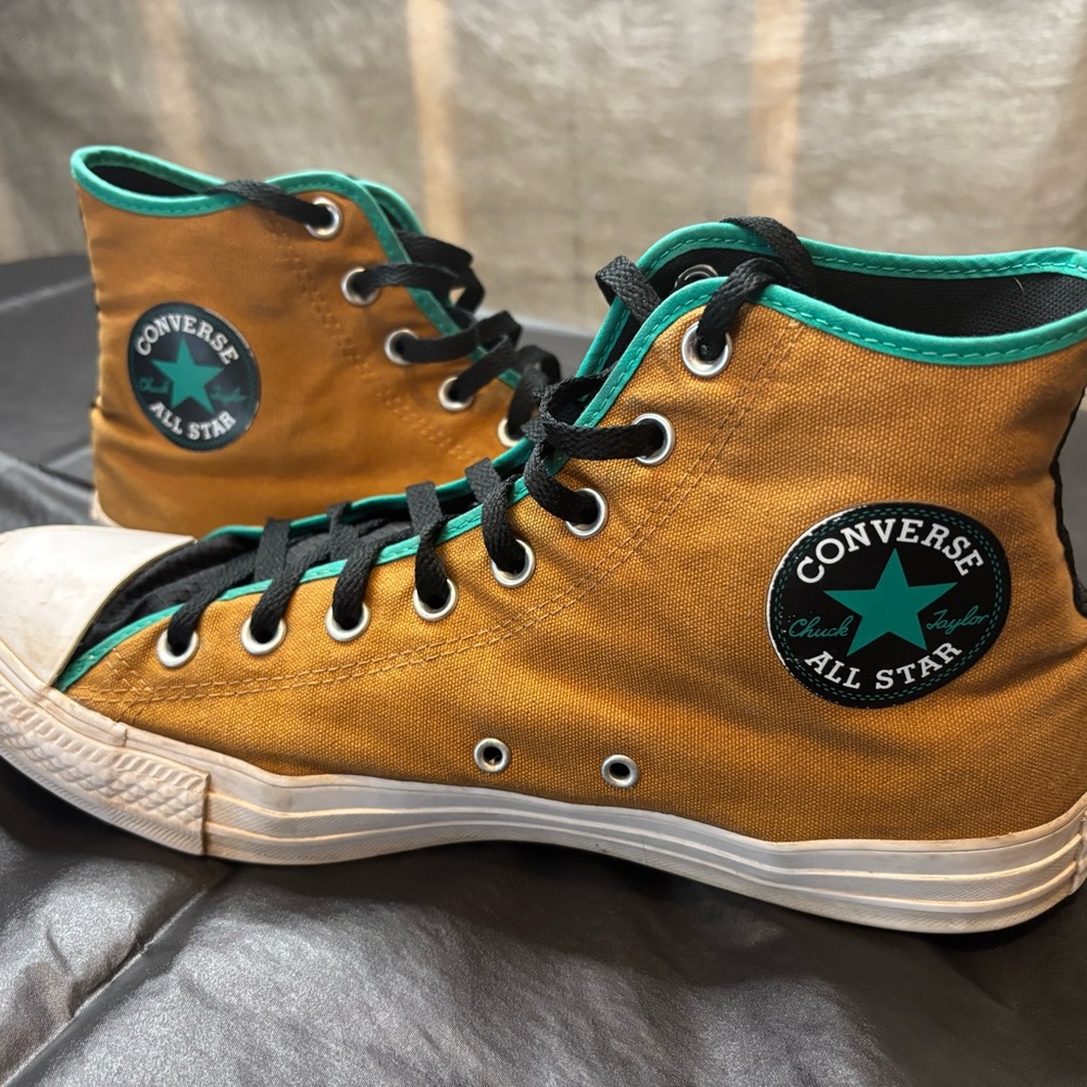Converse All Star Mustard and Teal Sneakers